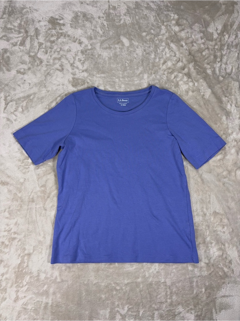 L.L.Bean Periwinkle Blue Cotton Tee Small